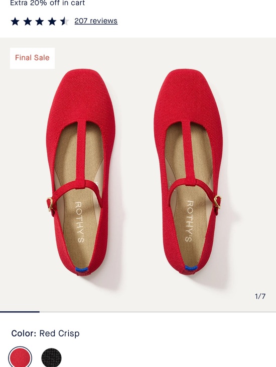 Rothy's Shoes - Rothy's Red T-Strap Knit Flats with Buckle